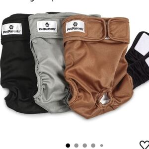 Pet Parents Dog Diapers Trio - Black, Gray, Brown New-unopened Package